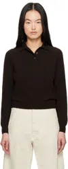 Maison Margiela Brown Wool Polo In 144m Dark Brown