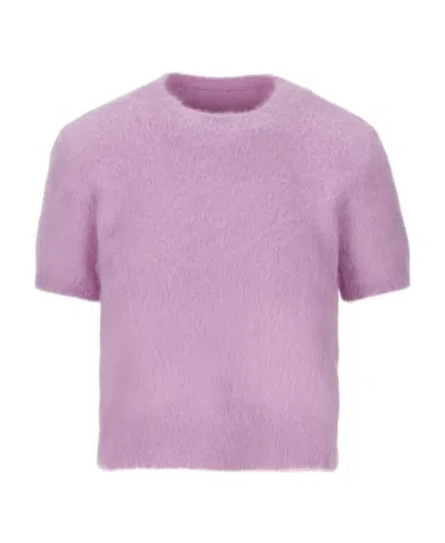 Maison Margiela Brushed Crewneck T-shirt In Pink