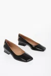 Maison Margiela Brushed Leather Ballerinas With Cut-out Details In Black