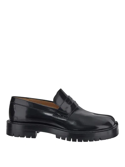Maison Margiela 30mm Tabi County Leather Loafers In Black