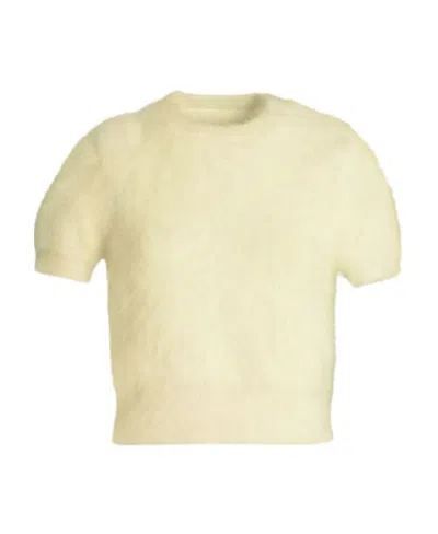 Maison Margiela Brushed Ribbed Crewneck T-shirt In Nude