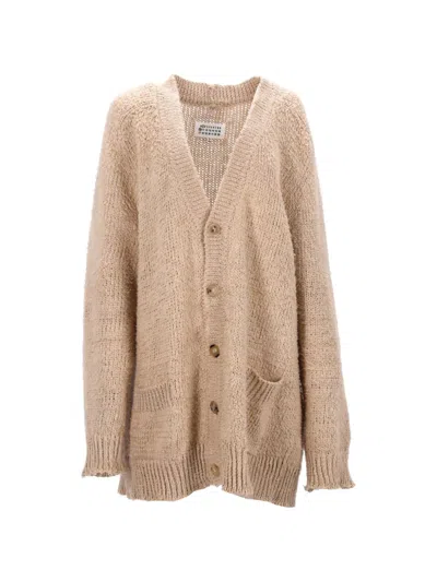 Pre-owned Maison Margiela Brushed V-neck Cardigan In Neutral