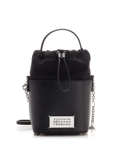 Maison Margiela Black Bucket Bag By 5ac In Leather And Canvas