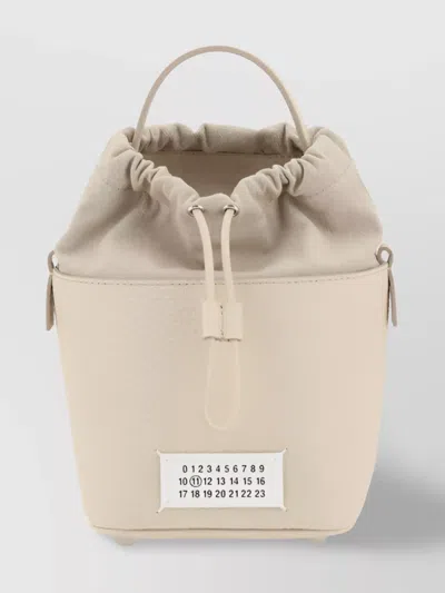 Maison Margiela Bucket Bag Calfskin Removable Chain Strap In Neutral