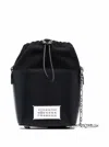 Maison Margiela Bucket Bag In Black Leather And Canvas In Black