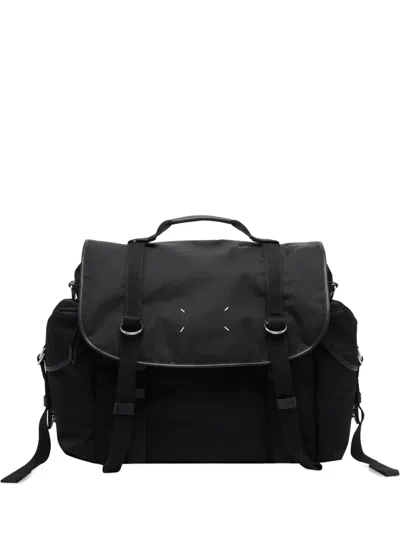 Maison Margiela Messenger Small Leather Handbag In Black
