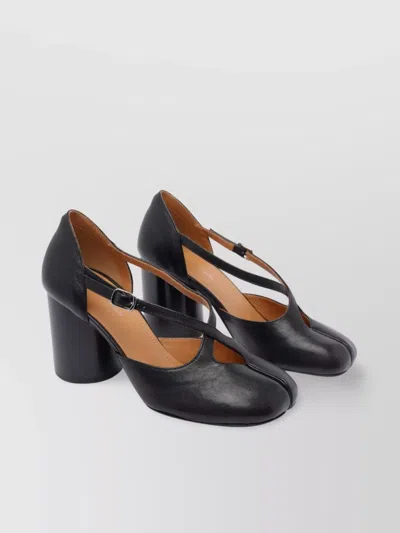 Maison Margiela Buckle Strap Chunky Heel Closed Toe Pumps