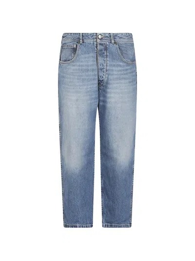 Maison Margiela Buckle-detail Straight-leg Jeans In Blue