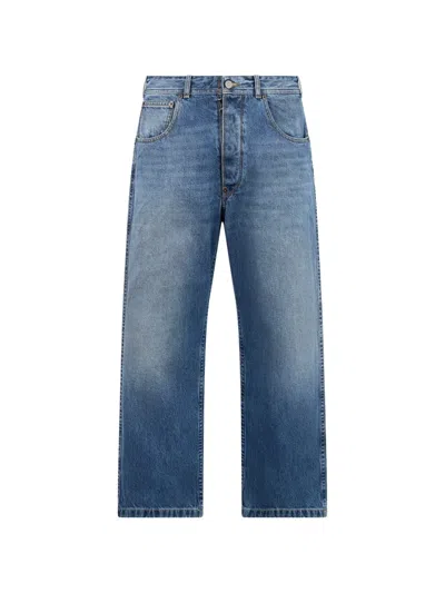 Maison Margiela Buckle-strap Jeans In Blue
