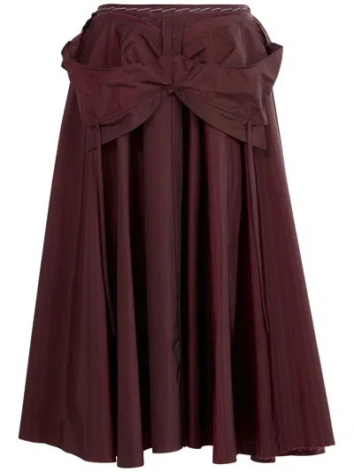 Maison Margiela A-line Midi Skirt In Burgundy