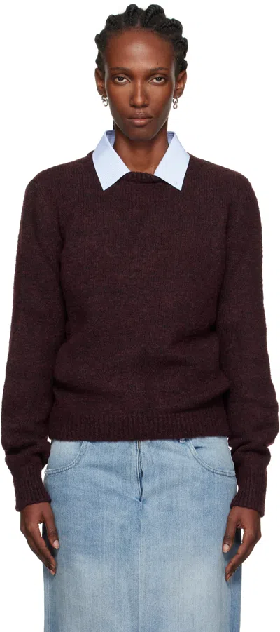 MAISON MARGIELA BURGUNDY CREWNECK SWEATER