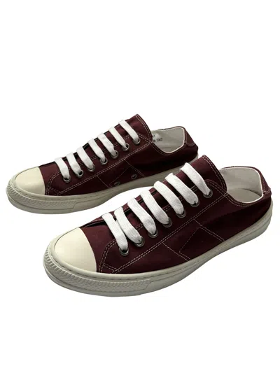 Pre-owned Maison Margiela Burgundy Low Top Sneakers