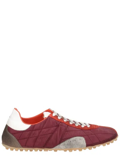 Maison Margiela Burgundy Polyester Sprinters Quilted Sneakers In Red