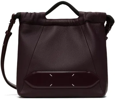 Maison Margiela Burgundy Soft 5ac Drawstring Small Bag In T5088 Merlot