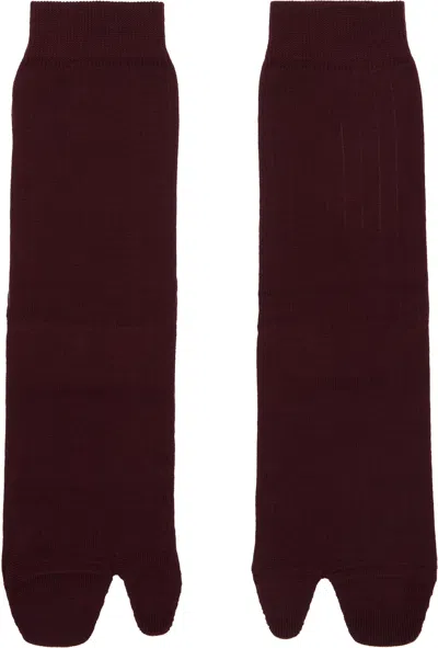 Maison Margiela Burgundy Tabi Socks