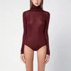Maison Margiela Viscose Jersey Turtleneck Bodysuit In Burgundy
