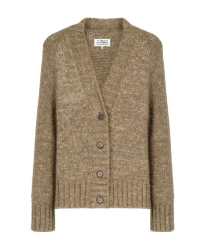 Maison Margiela Button-fastening Knitted Cardigan In Gray
