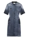 Maison Margiela Button-fastening Midi Dress In Blue