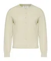 Maison Margiela Wool Buttoned Crew Neck Cardigan In Neutral
