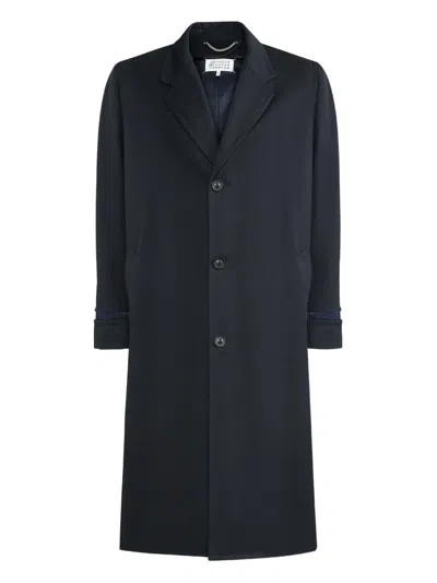 Maison Margiela Button-front Coat In Blue