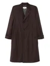 Maison Margiela Button-up Coat In Brown