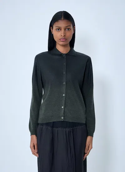 Maison Margiela Button-up Knit Cardigan In Green
