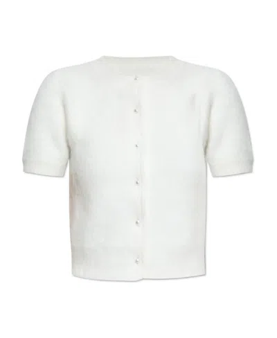 Maison Margiela Button-up Knitted Top In White
