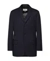 Maison Margiela Button-up Virgin Wool Blazer In Black