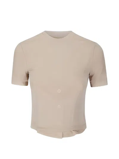 Maison Margiela Button-detail Short-sleeve T-shirt In Gray