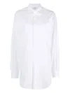 Maison Margiela Relaxed Fit White Shirt With Pointed Collar And Curved Hem In White