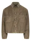 Maison Margiela Buttoned Corduroy Jacket Flap Pockets In Brown