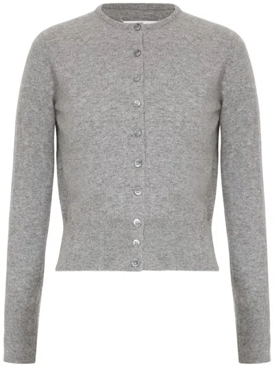 Maison Margiela Cropped Crewneck Cardigan In Grey