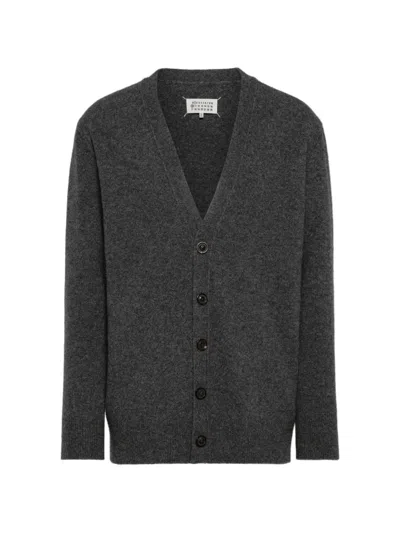 Maison Margiela Button-up Knitted Cardigan In Gray