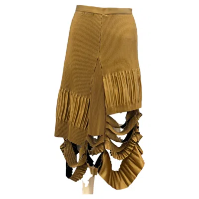 Pre-owned Maison Margiela By John Galliano S2018 Architectural Deconstructed Pleated Skirt In Brown
