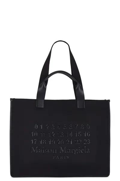 Maison Margiela Cabas Large Shopping Bag In Black & Black
