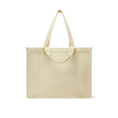 Maison Margiela Cabas Shopping Bag Large Unisex Toile In Nude