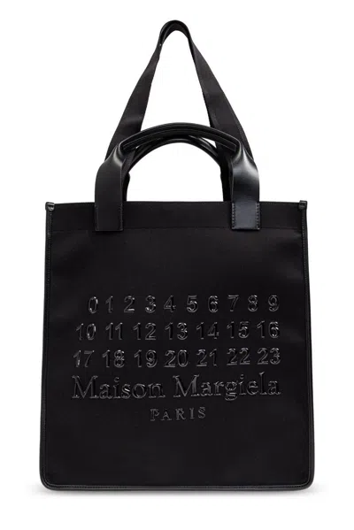 Maison Margiela Cabas Vertical Shopping Bag In Black/black
