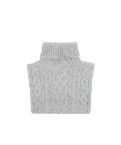 Maison Margiela Cable-knit Scarf In Gray