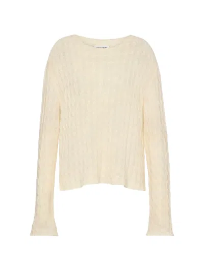 Maison Margiela Cable-knit Four White Stitches Cardigan In Neutral