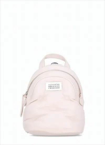 Maison Margiela Calf Leather Backpack With Chain-detail Straps And Zip Closure In Multi