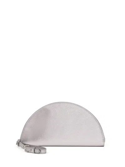 Maison Margiela Calf-leather Clutch Bag In Silver