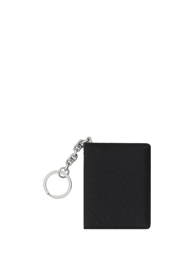 Maison Margiela Calf Leather Key Holder Card Case In Black