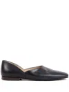 Maison Margiela Leather Grecian Slider Slippers Round Toe In Black