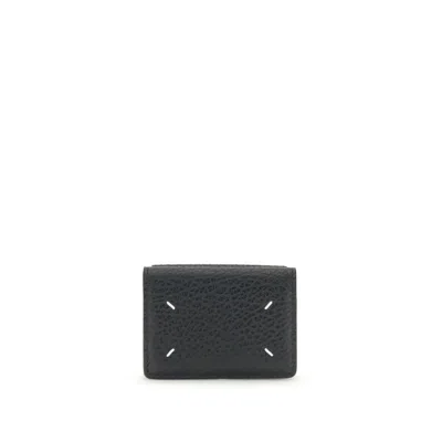 Maison Margiela Calf Leather With Four-stitch Logo Wallet In Black