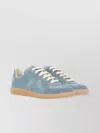 Maison Margiela Calfskin Almond Toe Sneakers With Contrast Stitching In Blue