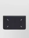 Maison Margiela Calfskin Grained Leather Wallet With Embroidered Stitching