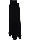 Maison Margiela Jersey-wool Tabi Crew-length Socks Clothing In Black