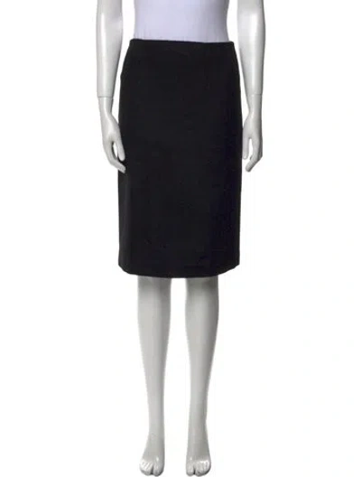 Pre-owned Maison Margiela Camel Hair Knee-length Skirt In Black