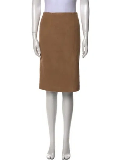 Pre-owned Maison Margiela Camel Hair Knee-length Skirt In Neutral