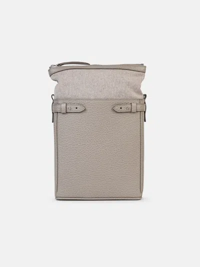 Maison Margiela 'camera Bag' Dove Grey Leather Bag In Beige